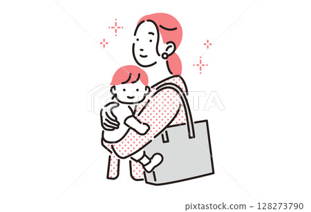 People Working mother holding a baby 128273790