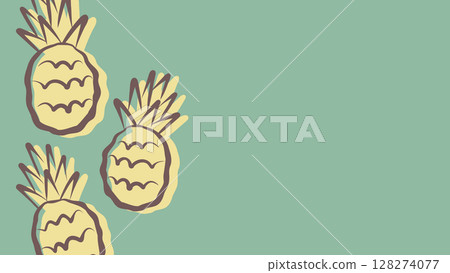 手繪菠蘿簡單插畫框 手繪菠蘿簡單插畫框 128274077