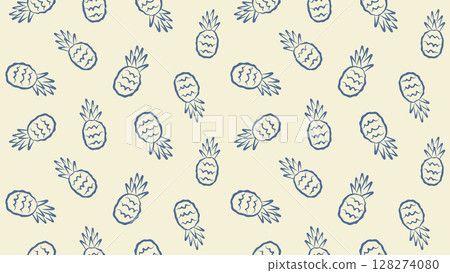 Simple seamless pattern of navy line pineapple Simple seamless pattern of navy line pineapple 128274080