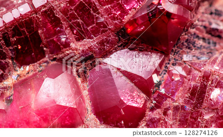 macro photo of ruby texture with crystal structure 128274126