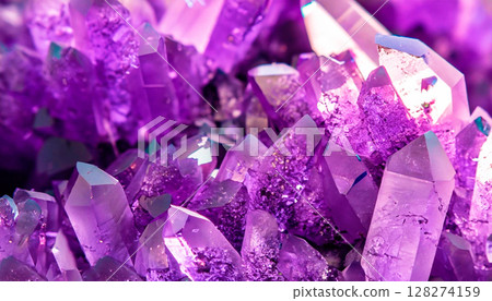 photo of violet crystals with glass texture photo of violet crystals with glass texture 128274159