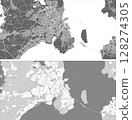 Layered editable vector illustration outline of Copenhagen,Denmark. 128274305