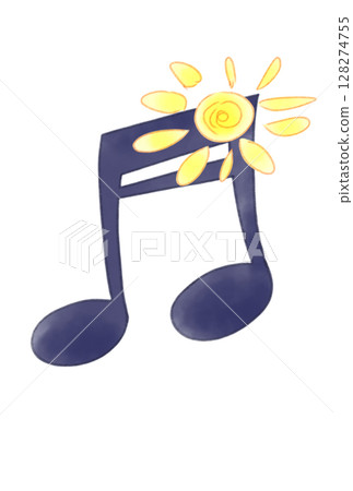 Musical note with sun 128274755