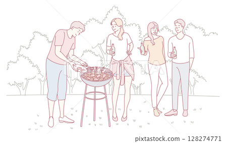 Join us for an exciting Outdoor Barbecue Gathering with beloved Friends and Family members 128274771