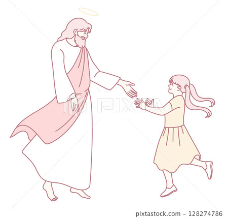 Jesus and a Child Embracing the True Essence of Faith and Innocence in Everyday Life Jesus and a Child Embracing the True Essence of Faith and Innocence in Everyday Life 128274786