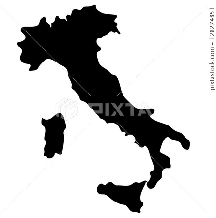 Italy territory silhouette map illustration Italy territory silhouette map illustration 128274851