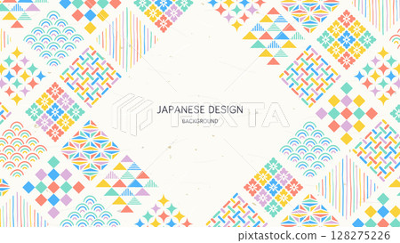 Colorful Japanese pattern background/geometric pattern 128275226