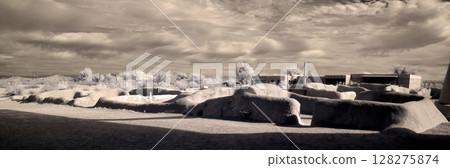 Panorama Casa Grande National Monument Infrared Sepia Tone Panorama Casa Grande National Monument Infrared Sepia Tone 128275874