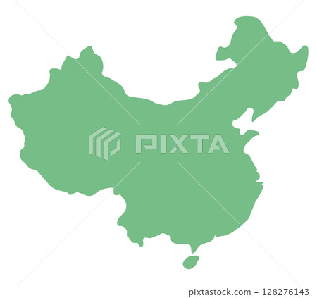 中國領土輪廓圖插圖（綠色） 128276143