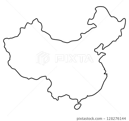 中國土地輪廓圖插圖（線圖） 128276144