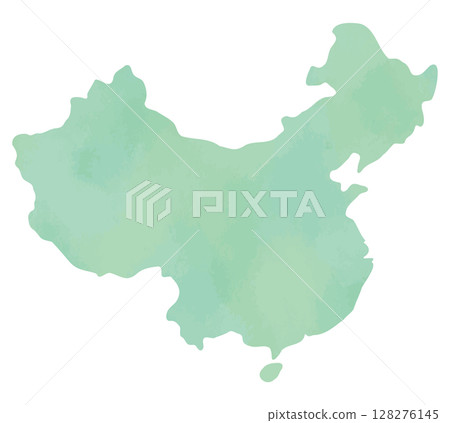 China land silhouette map illustration (watercolor style) 128276145