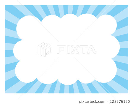 Speech bubble and blue concentrated line background frame 128276150