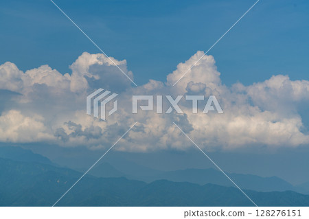 Summer blue sky and white clouds Summer blue sky and white clouds 128276151