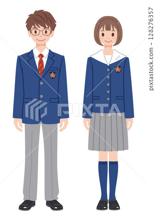 Boys and girls in school uniforms 10 128276357
