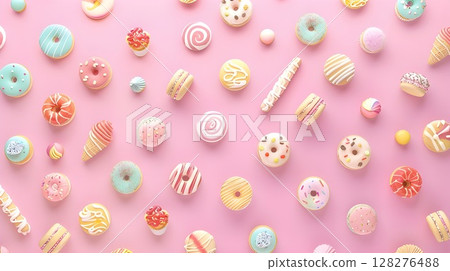 Colorful sweets pattern 128276488