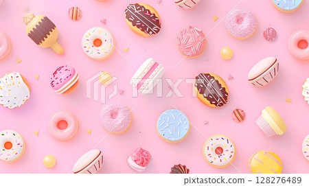 Colorful sweets pattern 128276489