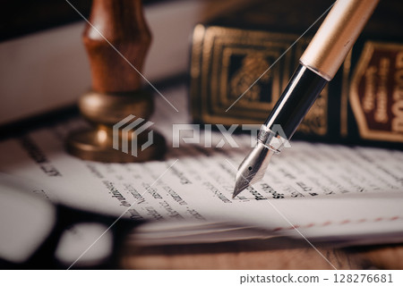 Power strip socket with connected plugs. 128276681