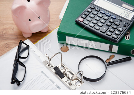 Savings money with piggy bank concept Savings money with piggy bank concept 128276684