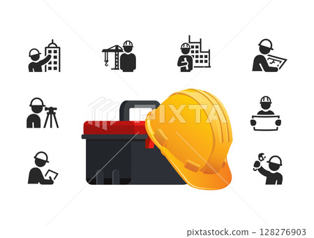 Civil engineering or architecture project simple illustration stock illustration 128276903