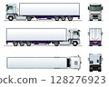 Vector cargo semi truck mockup isolated on white 128276923