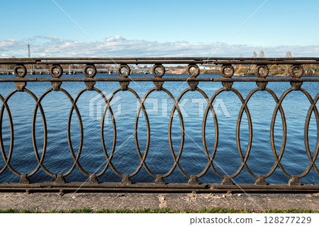 Cast iron fence. Cast iron fence. 128277229