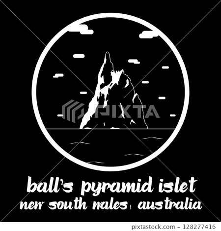 Circle Icon Ball s Pyramid islet. Vector illustration Circle Icon Ball s Pyramid islet. Vector illustration 128277416