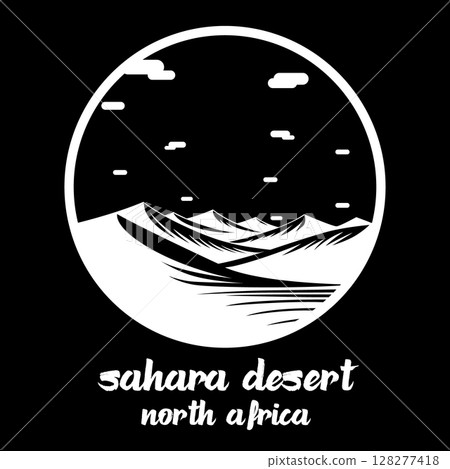 Circle Icon Sahara Desert.Vector illustration 128277418