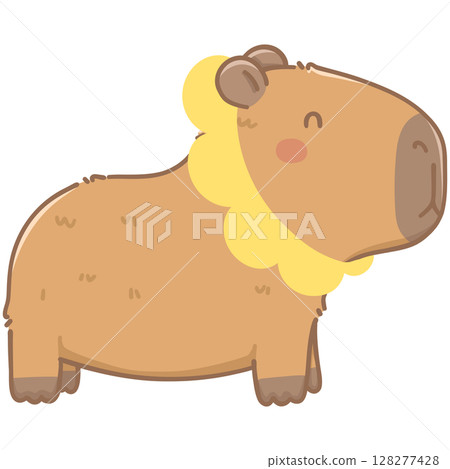 Capybara with sunflower 128277428