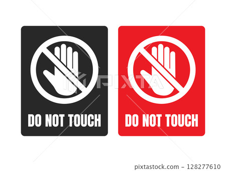 Do not touch label sticker sign stock illustration Do not touch label sticker sign stock illustration 128277610