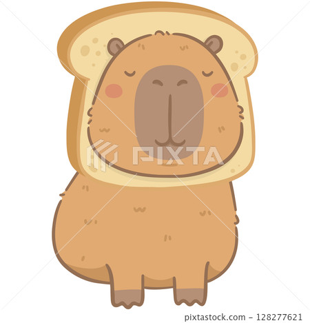 Capybara with bread  128277621
