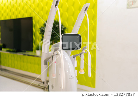 Ufa, Russia - 10 April 2025. New professional cosmetology machine for mesotherapy treatment placing in modern beauty clinic. Concept of non-surgery cosmetology, professional skincare, no people. Ufa, Russia - 10 April 2025. New professional cosmetology machine for mesotherapy treatment placing in modern beauty clinic. Concept of non-surgery cosmetology, professional skincare, no people. 128277857
