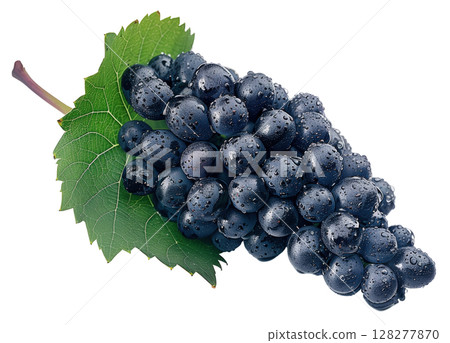 Purple grape  isolated on white background PNG transparent clipart. 128277870