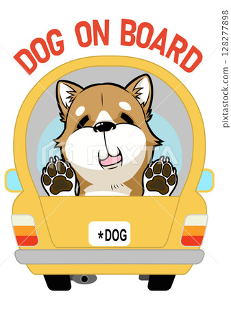 A dog is riding in a car with a happy smile A dog is riding in a car with a happy smile 128277898