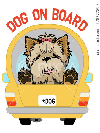 一隻狗坐在車裡,臉上帶著幸福的微笑 一隻狗坐在車裡,臉上帶著幸福的微笑 128277899