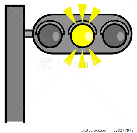 Illustration of traffic lights that provide regulations and guidance on roads to help prevent traffic accidents 128277972