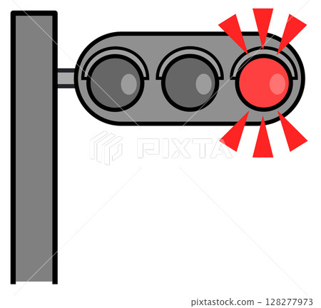 Illustration of traffic lights that provide regulations and guidance on roads to help prevent traffic accidents 128277973