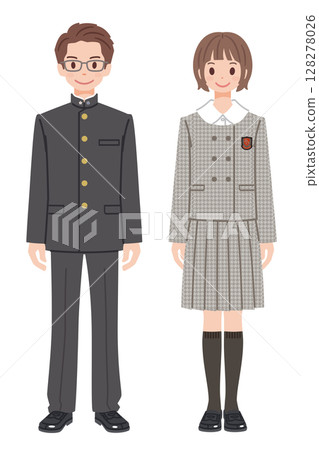 穿校服的男孩和女孩 16 穿校服的男孩和女孩 16 128278026