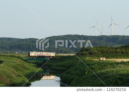 Soya Line local train running through the greenery Soya Main Line Kiha 54 Soya Line local train running through the greenery Soya Main Line Kiha 54 128278258