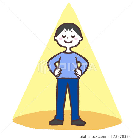 聚光燈下的男人的插圖 128278334