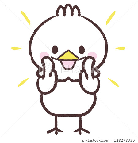 Illustration of a white bird calling Illustration of a white bird calling 128278339