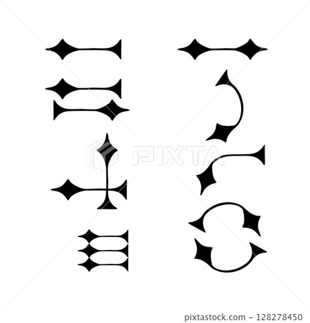 Stylized Hand drawn Barbed Arrow Icons Stylized Hand drawn Barbed Arrow Icons 128278450