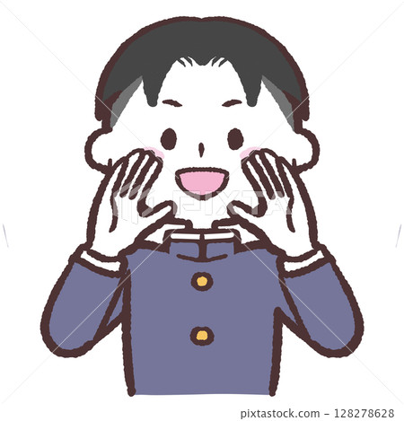 一名身穿校服的男孩大聲喊叫的插圖 128278628