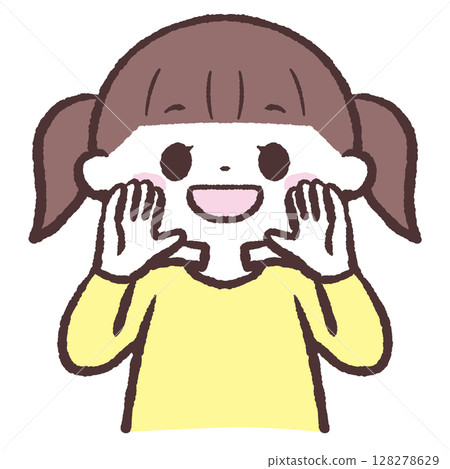 Illustration of a girl calling out Illustration of a girl calling out 128278629