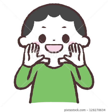 Illustration of a boy calling out 128278634