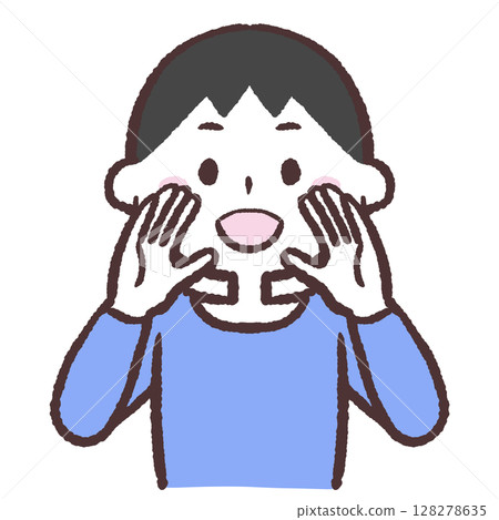 一名男子大聲喊叫的插圖 一名男子大聲喊叫的插圖 128278635