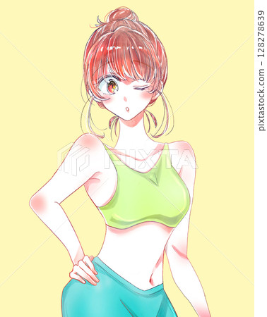健康的女人，小嘴巴 128278639