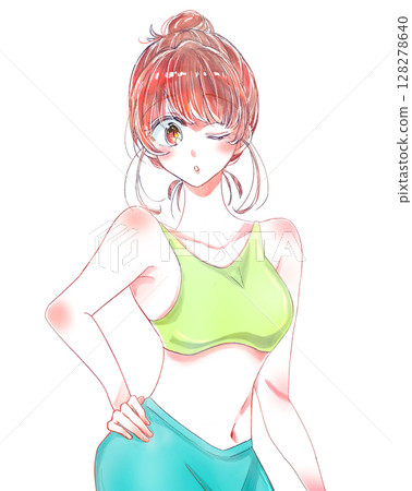 健康的女人，小嘴巴 128278640