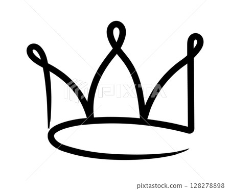 Hand drawn crown representing royalty, power, and leadership, perfect for enhancing logos, branding, and various creative projects while adding a touch of elegance and sophistication 128278898