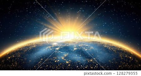 Watch the Earth Glow and Sparkle From Outer Space With Stars in the Sky Watch the Earth Glow and Sparkle From Outer Space With Stars in the Sky 128279355