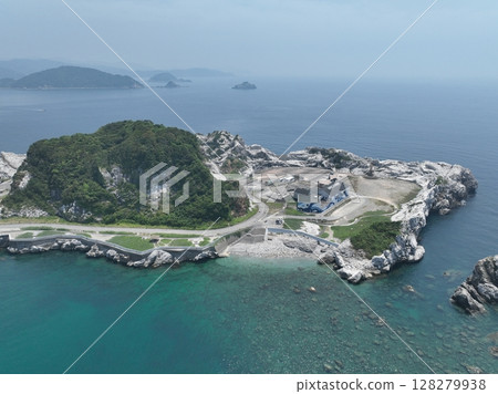 和歌山縣白崎海洋公園的無人機拍攝到的壯麗景色 128279938